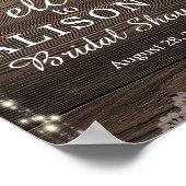 Rustiek houten welkomstbord voor een bruidsfeest m poster (Hoek)