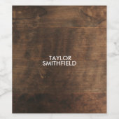 RUSTIEK HOUTEN WIJN ETIKET (Enkel label)