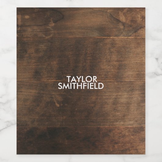 RUSTIEK HOUTEN WIJN ETIKET (Enkel label)