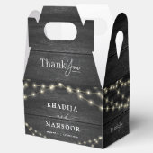Rustiek Houten Zwart & Wit Huwelijk Dank u Bedankdoosjes (Geopend)