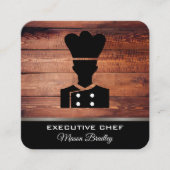 rustiek houtgereedschap | grillmeester | chef vierkante visitekaartje (Voorkant)