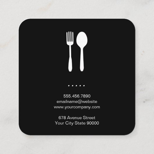 rustiek houtgereedschap | grillmeester | chef vierkante visitekaartje (Achterkant)