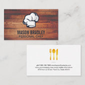 rustiek houtgereedschap | Personal Executive Chef Visitekaartje (Voorkant / Achterkant)