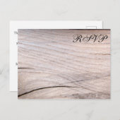 Rustiek Houtkorrel Ontwerp Wedding RSVP Briefkaart (Voorkant / Achterkant)