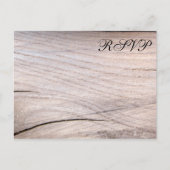 Rustiek Houtkorrel Ontwerp Wedding RSVP Briefkaart (Voorkant)