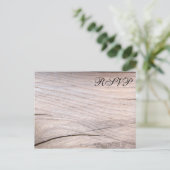 Rustiek Houtkorrel Ontwerp Wedding RSVP Briefkaart (Staand voorkant)