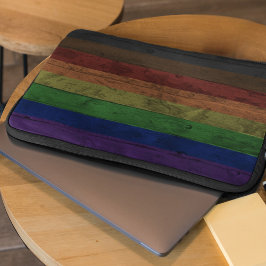 Rustiek Houtkorrel Philadelphia Pride Rainbow Flag Laptop Sleeve