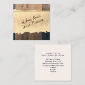 rustiek houtnerfhout vierkante visitekaartje (Voorkant / Achterkant)