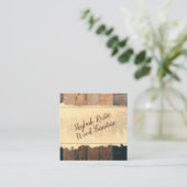 rustiek houtnerfhout vierkante visitekaartje (Staand voorkant)