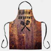 Rustiek houtnerfpatroon schort (Voorkant)