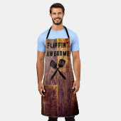 Rustiek houtnerfpatroon schort (Gedragen)