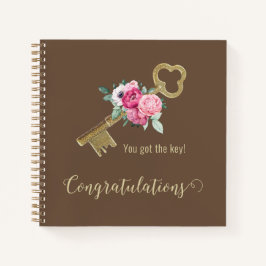 Rustiek huis Key Floral Vintage | Gefeliciteerd Notitieboek