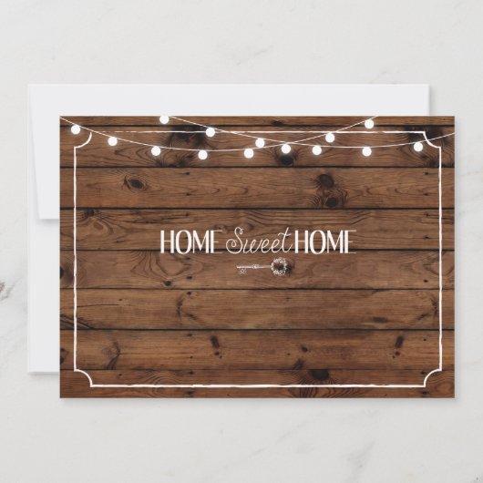 Rustiek Huis Sweet Home Huisverwarmende Lichten Ui Kaart (Achterkant)