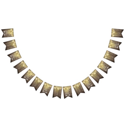 Rustiek Huis Warming Party Mason Jar & Woodgrain Vlaggetjes (Alle)