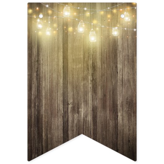 Rustiek Huis Warming Party Mason Jar & Woodgrain Vlaggetjes (Tweede vlag)