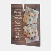 Rustiek Huisdier Memorial Herdenking Gedicht Hond Glas Ornament (Voorkant links)