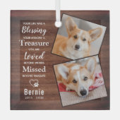 Rustiek Huisdier Memorial Herdenking Gedicht Hond Glas Ornament (Voorkant)