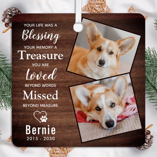 Rustiek Huisdier Memorial Herdenking Gedicht Hond  Metalen Ornament