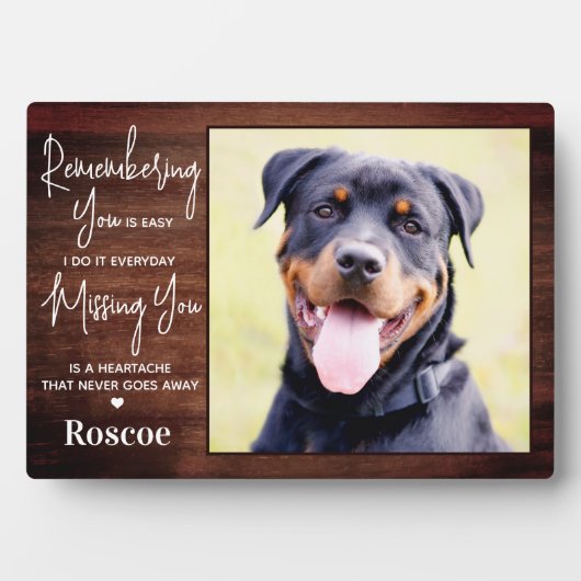 Rustiek huisdierherdenkingsmonument Aangepaste hon Fotoplaat (voorkant)