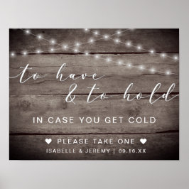 Rustiek Huwelijksbord 'To Have and To Hold' Poster