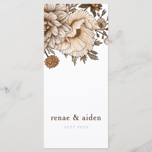 Rustiek huwelijksmenu, boho menu (Achterkant)