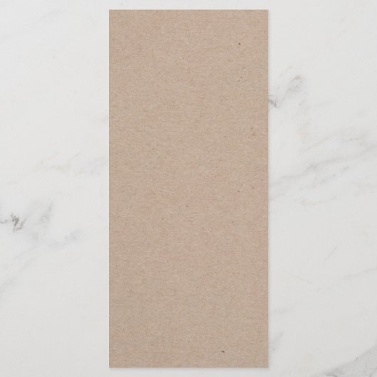 Rustiek huwelijksmenu. Modern kraft dinermenu Menu (Achterkant)