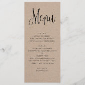 Rustiek huwelijksmenu. Modern kraft dinermenu Menu (Voorkant)