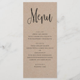 Rustiek huwelijksmenu. Modern kraft dinermenu Menu