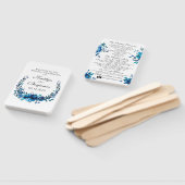 Rustiek huwelijksprogramma Fan Blue Waterverf Flow Handwaaier (Niet-gemonteerd)