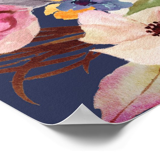 Rustiek Huwelijksprogramma Huwelijksfeest Bord Poster (Hoek)