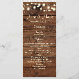 Rustiek huwelijksprogramma, huwelijksprogramma, ru programmakaart