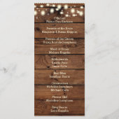 Rustiek huwelijksprogramma, huwelijksprogramma, ru programmakaart (Achterkant)