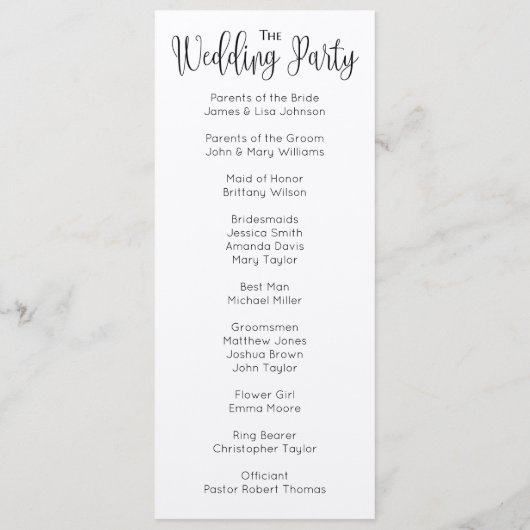 Rustiek huwelijksprogramma. Liefs. Kraft-ceremonie Programmakaart (Achterkant)