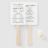 Rustiek huwelijksprogramma Orde der Gebeurtenissen Handwaaier (Voorkant en achterkant)