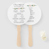 Rustiek huwelijksprogramma Orde der Gebeurtenissen Handwaaier (Voorkant en achterkant)