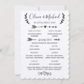 Rustiek huwelijksprogramma Orde der Gebeurtenissen Kaart (Voorkant)