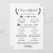 Rustiek huwelijksprogramma Orde der Gebeurtenissen Kaart (Voorkant / Achterkant)