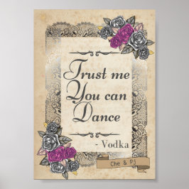 Rustiek huwelijksreceptie teken poster