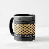 Rustiek ijzer ruw industrie jongens mannen mok (Voorkant links)