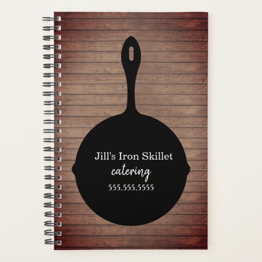 Rustiek Ijzer Skillet Catering Restaurant Business Planner (Voorkant)