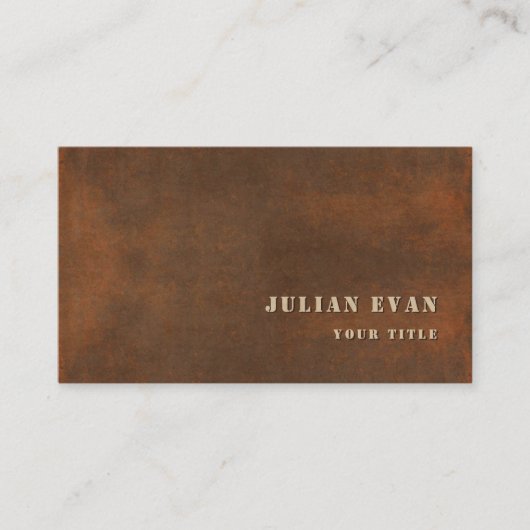 Rustiek IJzeren Vet Stencil Constructie Metaal Visitekaartje (Voorkant)