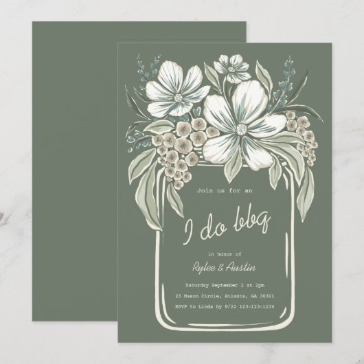 Rustiek Ik doe BBQ Koppels Douche Uitnodiging (Voorkant / Achterkant)