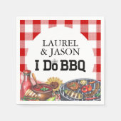 Rustiek Ik Doe BBQ Zonnebloem Verlovingsfeest Servet (Voorkant)