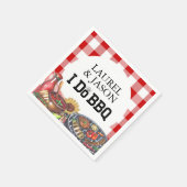 Rustiek Ik Doe BBQ Zonnebloem Verlovingsfeest Servet (Hoek)