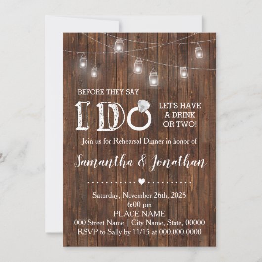 Rustiek Ik doe koppels douche land schuur bruiloft Kaart (Voorkant)