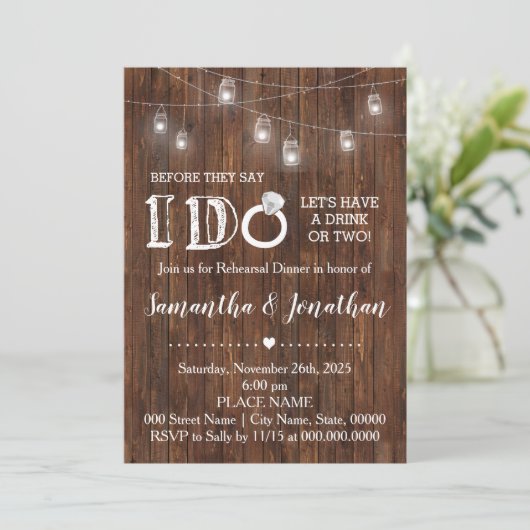 Rustiek Ik doe koppels douche land schuur bruiloft Kaart (Staand voorkant)