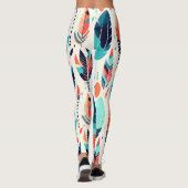 Rustiek Ikat-bladpatroon Leggings (Achterkant)