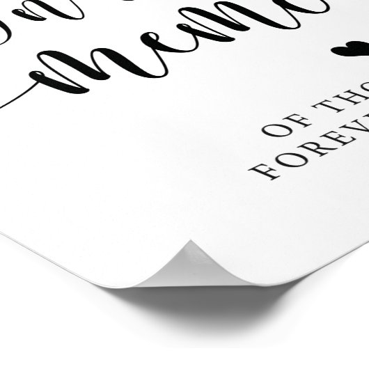 Rustiek 'In liefdevolle herinnering' trouwherinner Poster (Hoek)