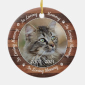 Rustiek in liefdevolle herinnering Unieke foto Pet Keramisch Ornament (Achterkant)