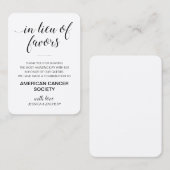 Rustiek in plaats van gunsten liefdadigheidsdonati plaatskaartje (Voorkant / Achterkant)